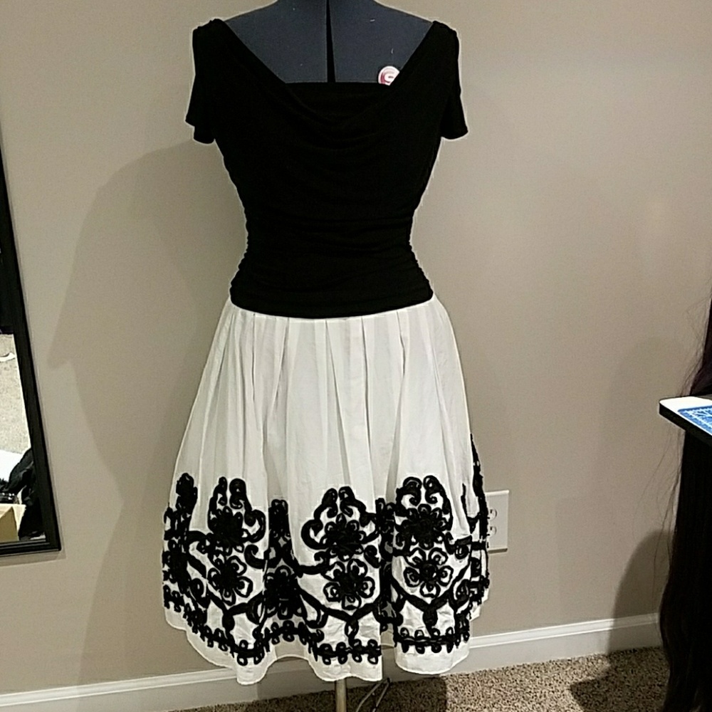 Black and White Cocktail Party Dress